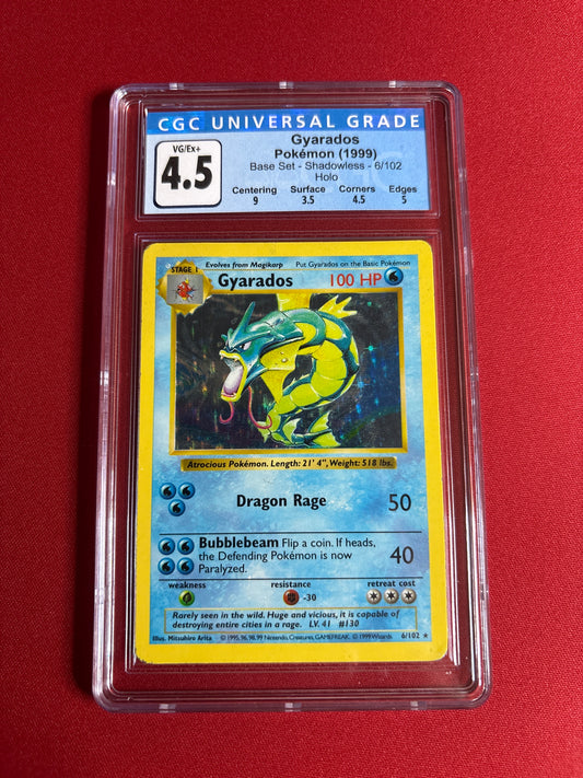 Pokemon Gyarados 6/102 Shadowless (1999) CGC 4.5