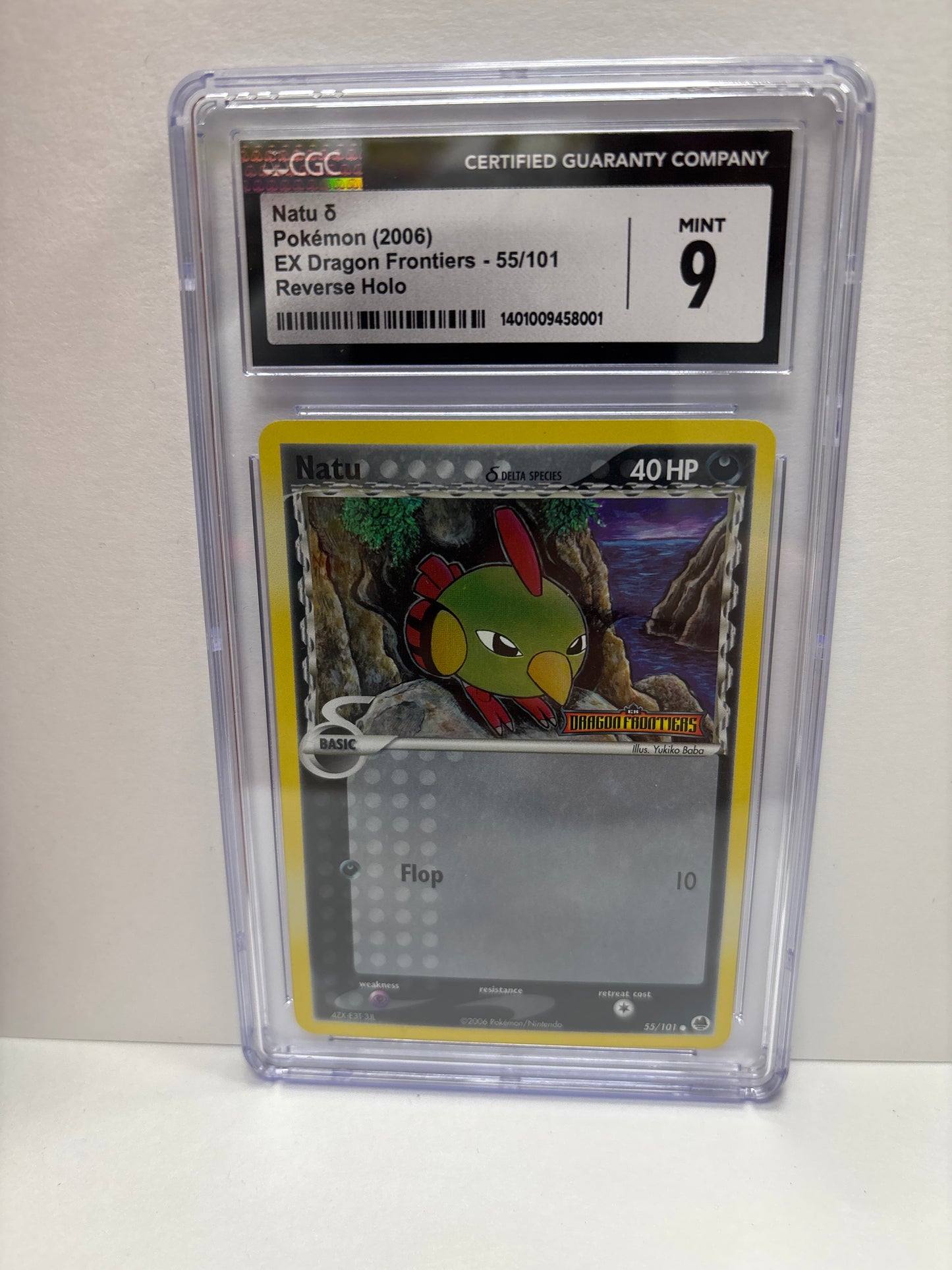 Pokemon Natu 55/101 Reverse HOLO CGC 9 (Scratches on Slab)