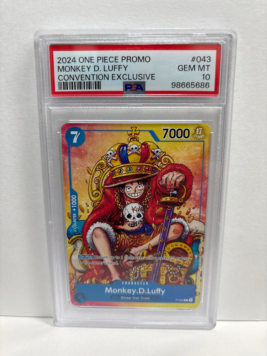 One Piece TCG Monkey.D.Luffy P-043 Convention Exclusive PSA 10