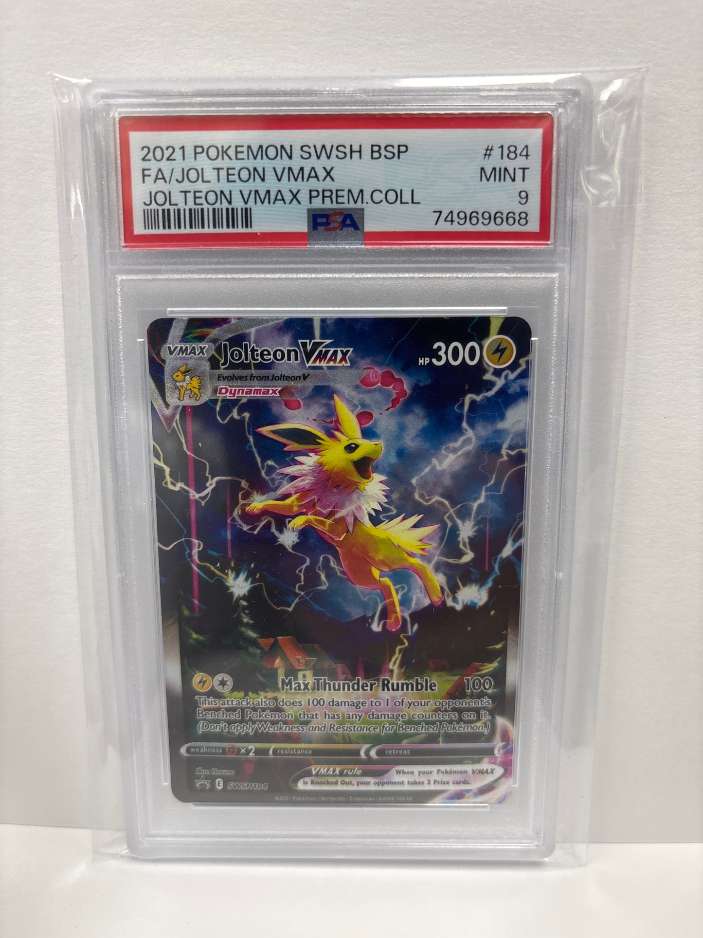 Pokemon Jolteon VMAX SWSH184 PSA 9