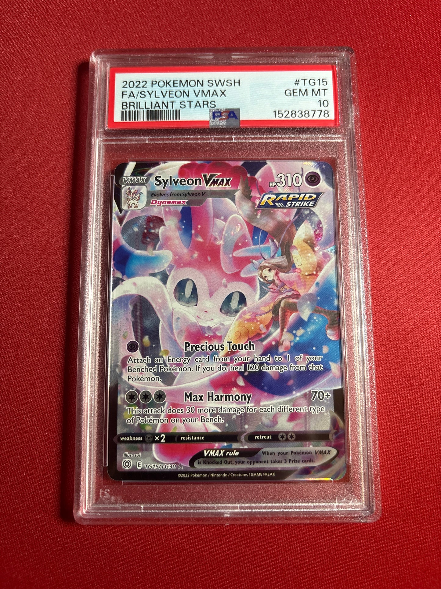 Pokemon Sylveon VMAX TG15/TG30 PSA 10