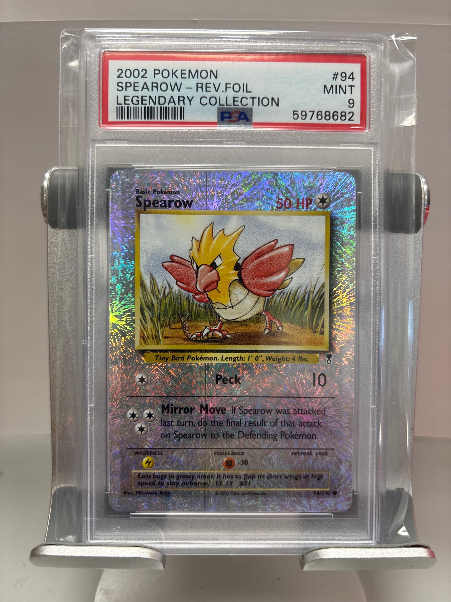 Pokemon Spearow 94/110 Reverse FOIL PSA 9