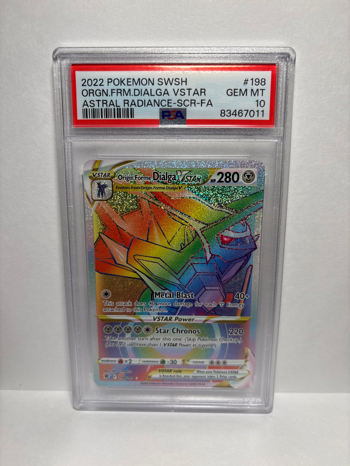 Pokemon Origin Forme Dialga VSTAR 198/189 PSA 10