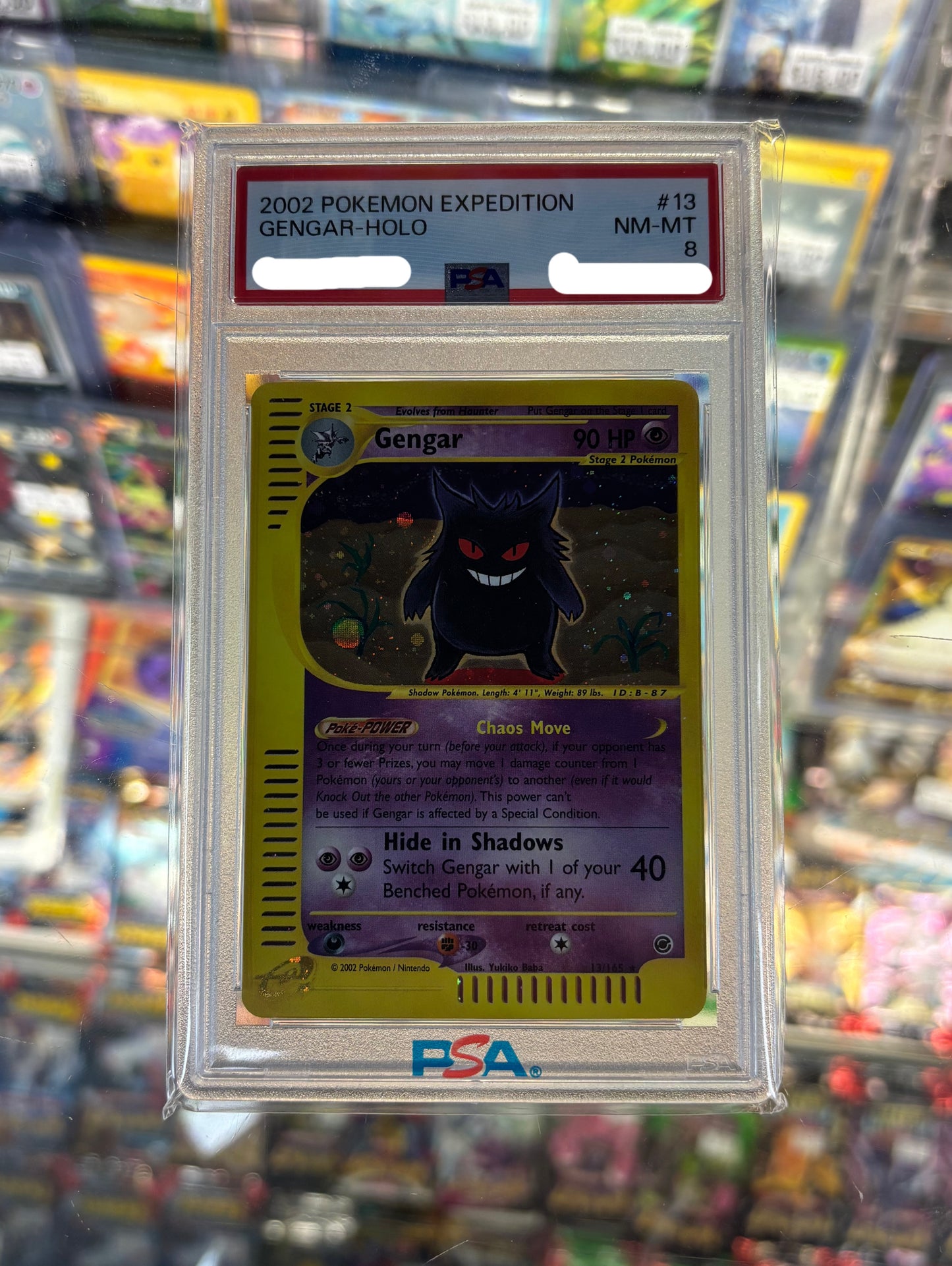 Pokemon Gengar 13/165 HOLO PSA 8
