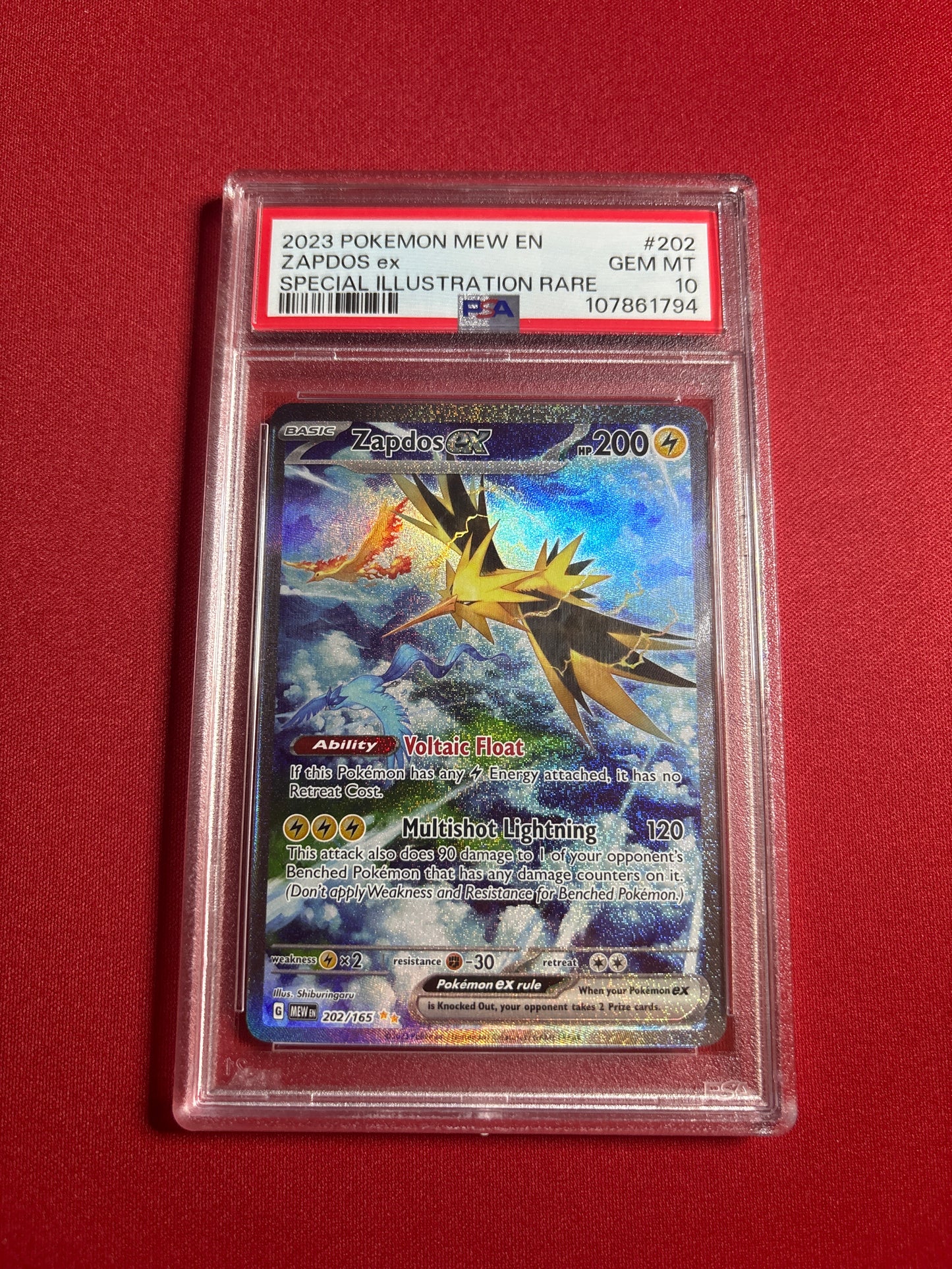 Pokemon Zapdos ex 202/165 PSA 10