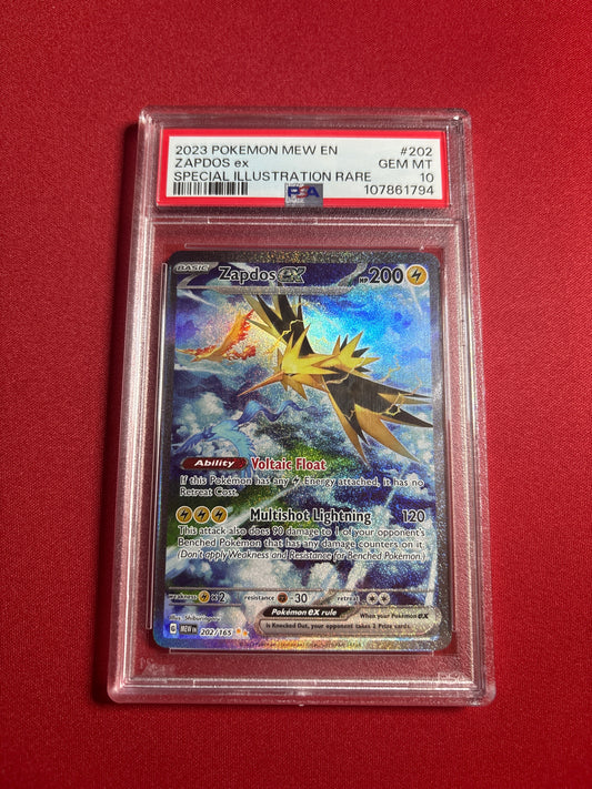 Pokemon Zapdos ex 202/165 PSA 10