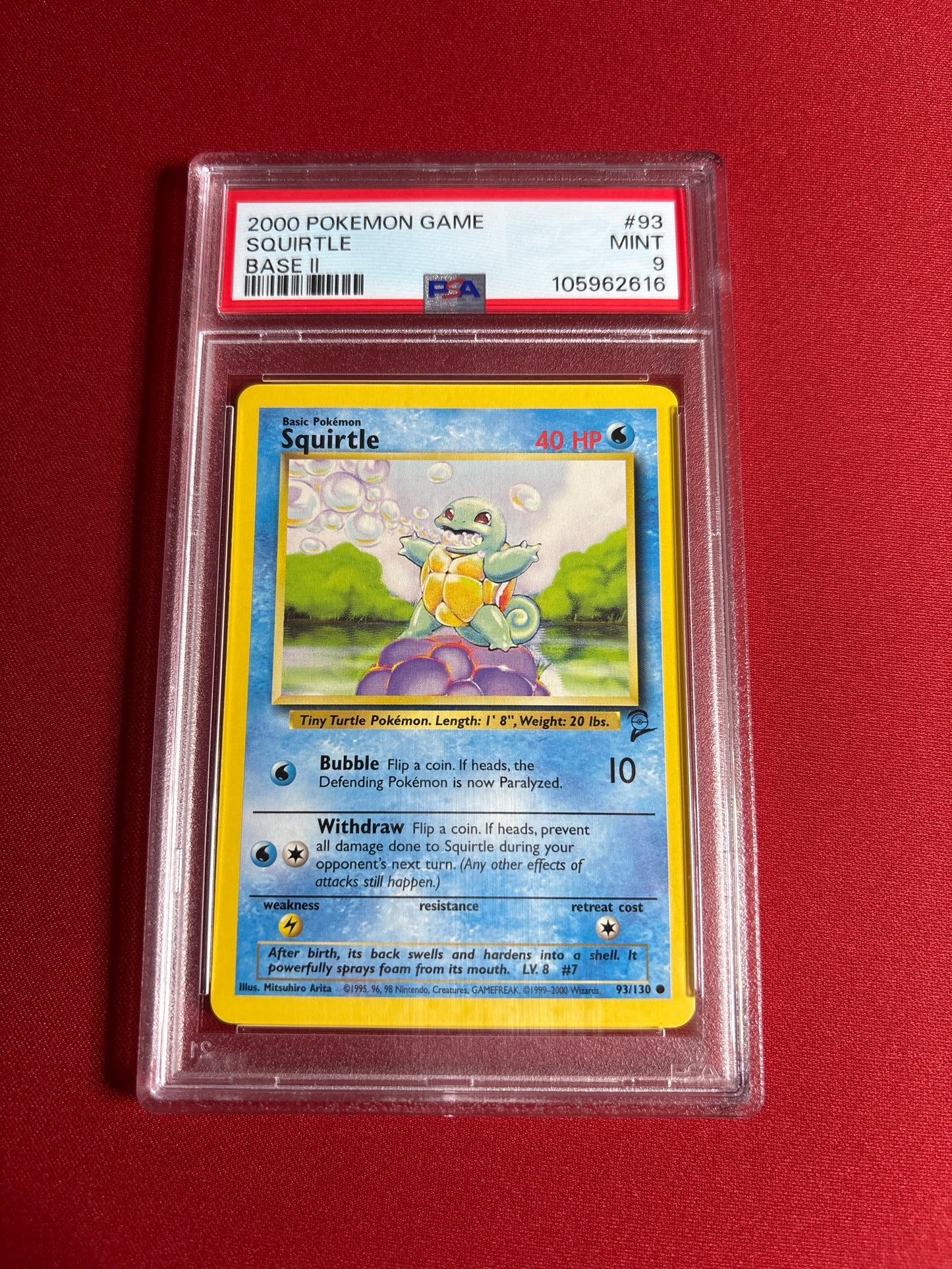 Pokemon Squirtle 93/130 (2000) PSA 9