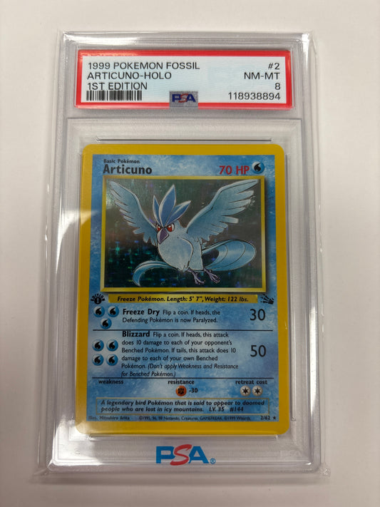 Pokemon Articuno 2/62 1st Edition (1999) PSA 8