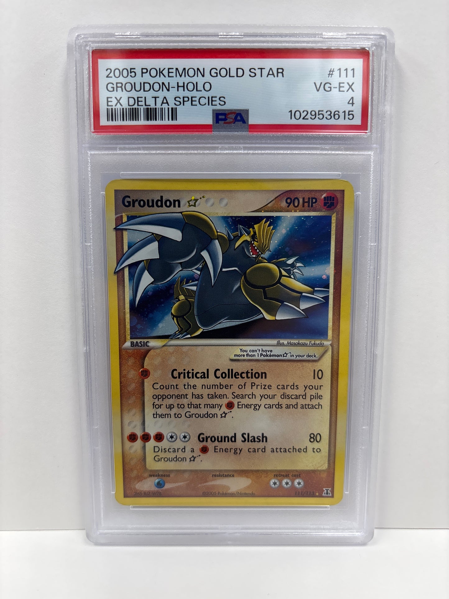 Pokemon Groudon Gold Star 111/113 PSA 4 Zapp! Comics Pokemon Groudon Gold Star 111/113 PSA 4 Zapp! Comics
