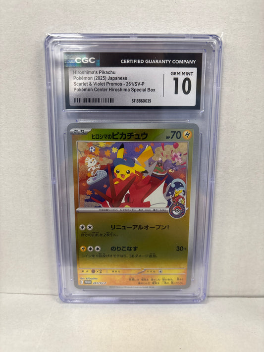 Pokemon Japanese Hiroshima’s Pikachu 261/SV-P CGC 10