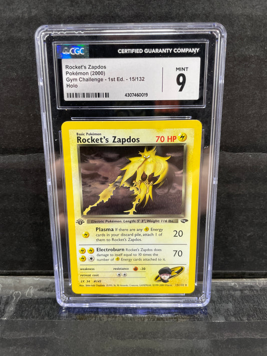 Pokemon Rocket’s Zapdos 15/132 1st Edition CGC 9