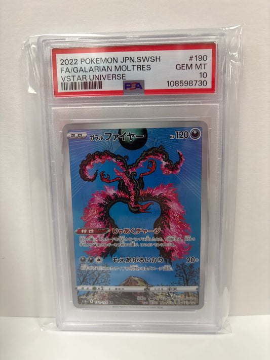 Pokemon Japanese Galarian Moltres 190/172 PSA 10