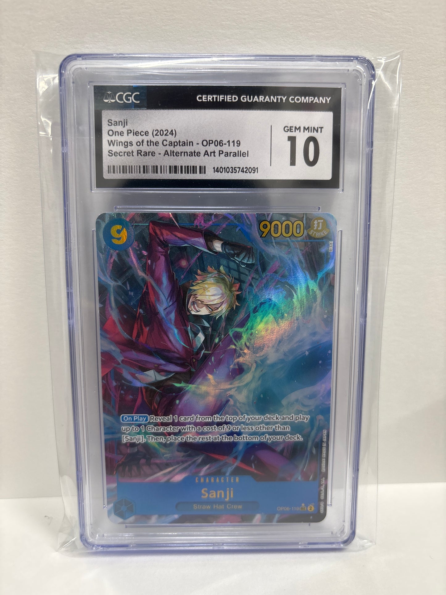 One Piece Card Game Sanji OP06-119 CGC 10