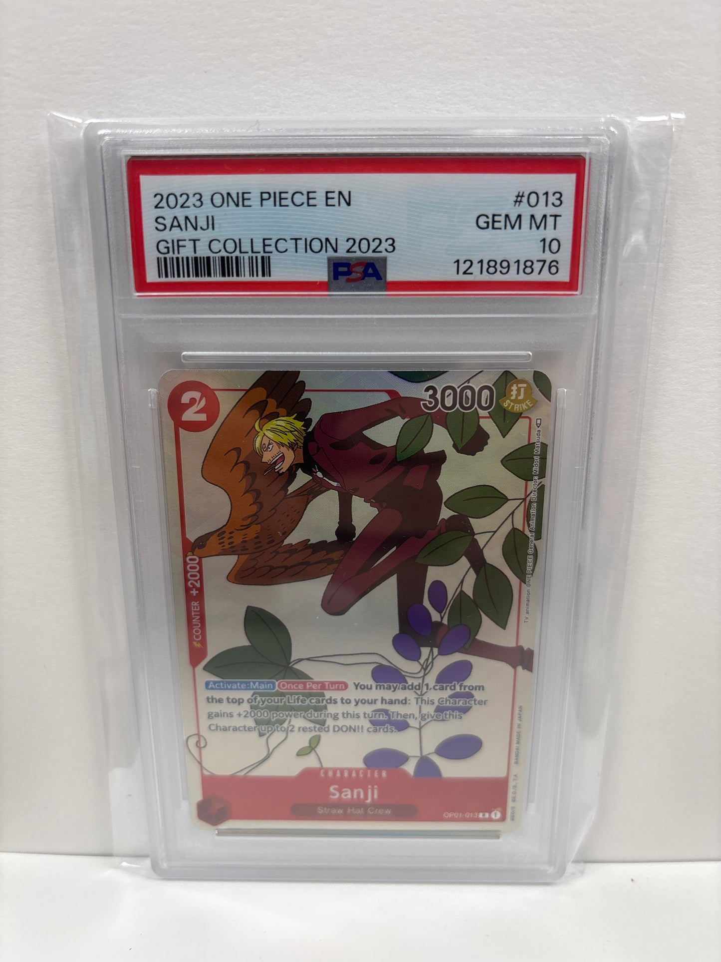 One Piece Card Game Sanji OP01-013 PSA 10