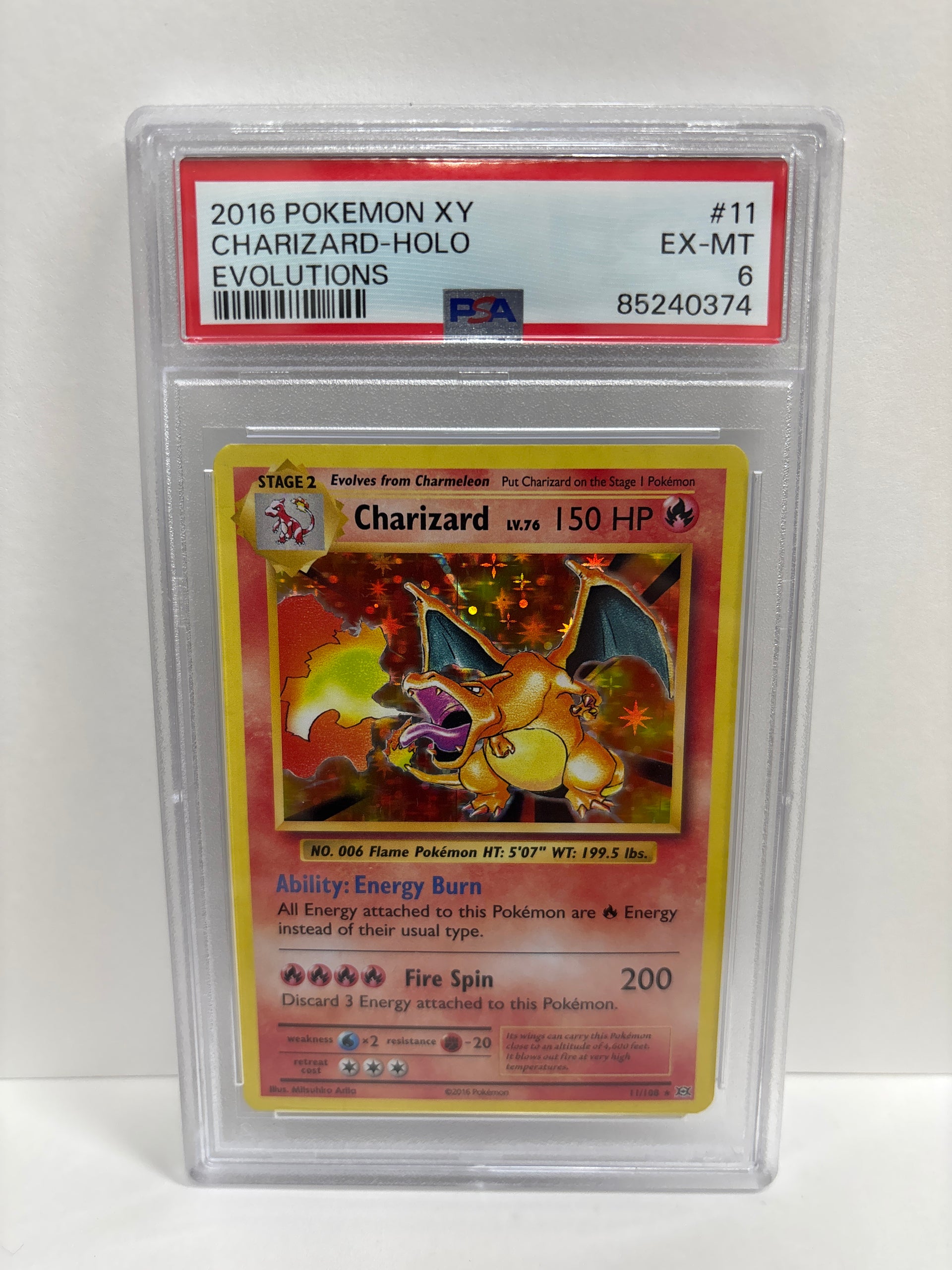 Pokemon Charizard 11/108 HOLO (2016) PSA 6 Zapp! Comics Pokemon Charizard 11/108 HOLO (2016) PSA 6 Zapp! Comics