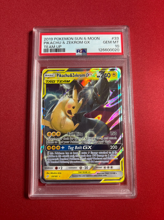 Pokemon Pikachu & Zekrom GX 33/181 PSA 10
