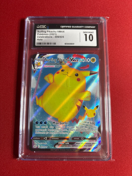 Pokemon Surfing Pikachu VMAX 009/025 CGC 10
