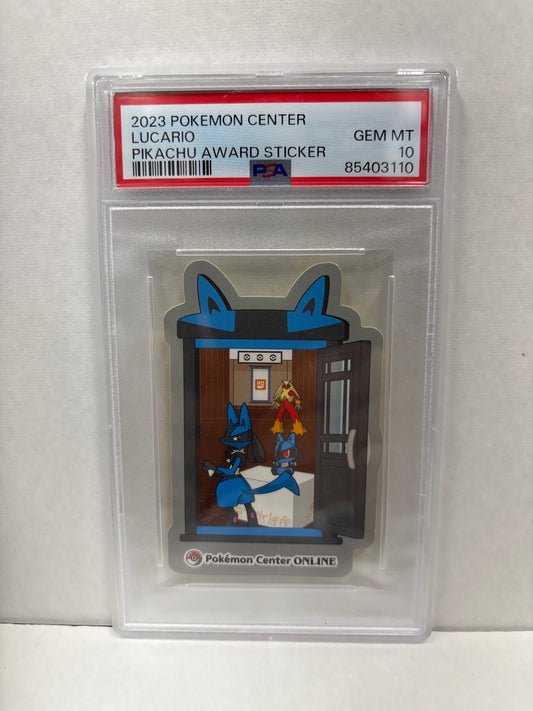 Pokemon Lucario Pikachu Award Sticker PSA 10