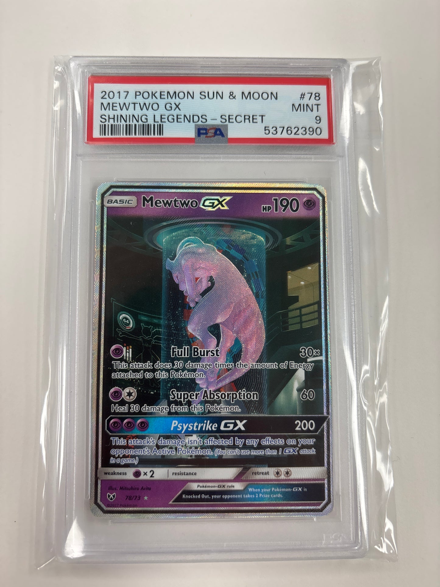 Pokemon Mewtwo GX 78/73 PSA 9