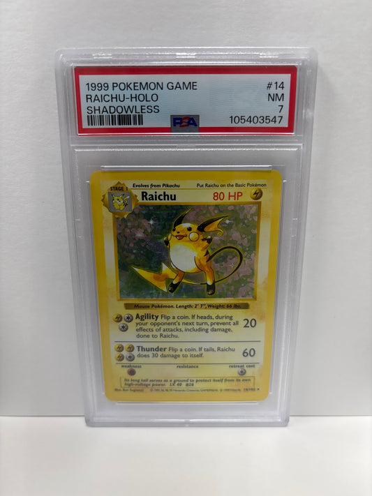 Pokemon Raichu 14/102 Shadowless PSA 7