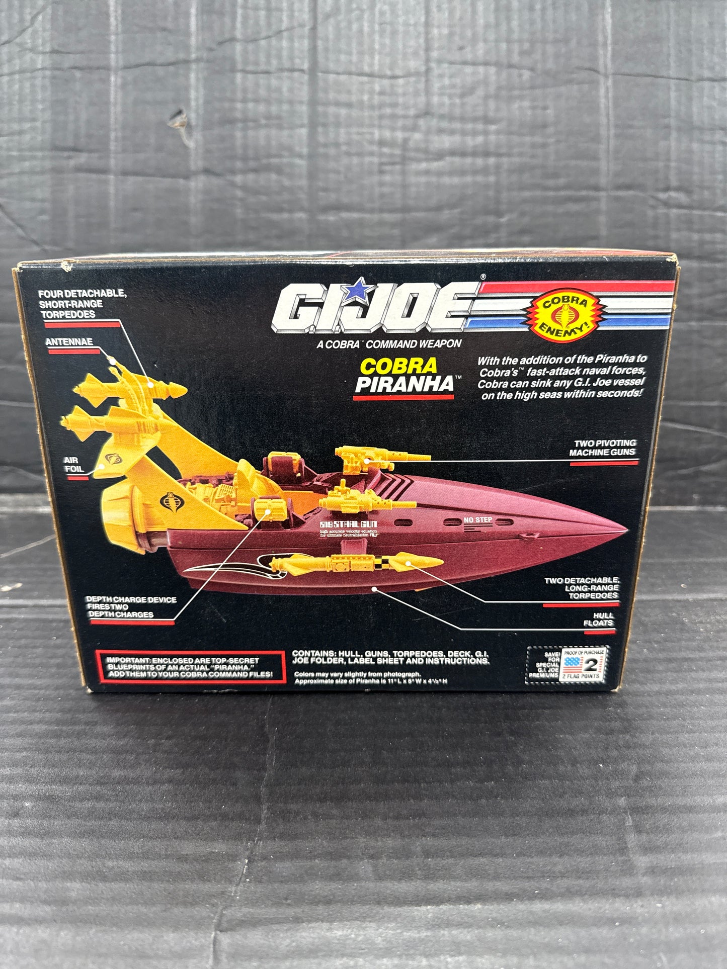 GI Joe Cobra Piranha 1989 Vintage New In Box