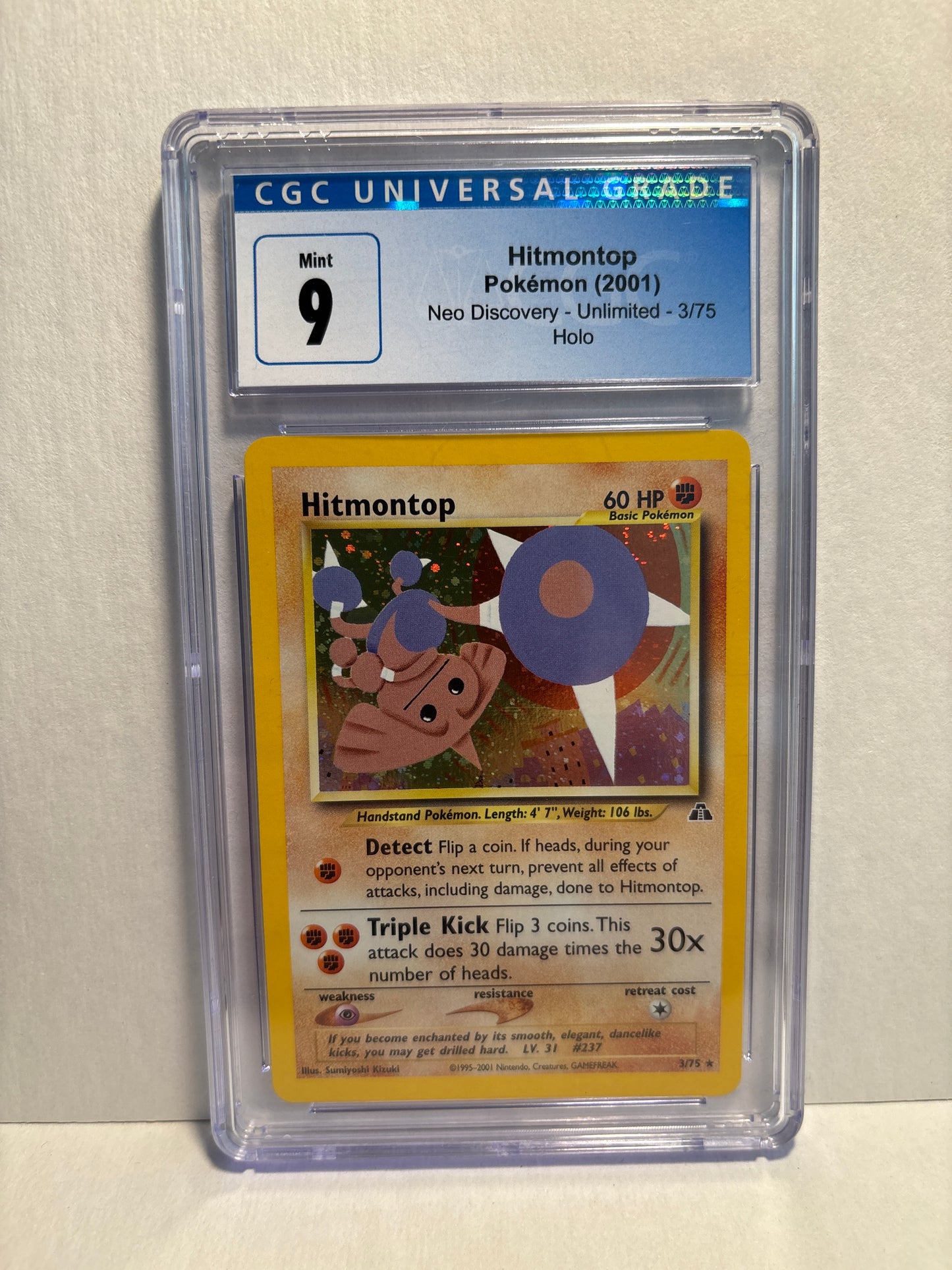 Pokemon Hitmontop 3/75 (2001) CGC 9 (Scratches on Slab)