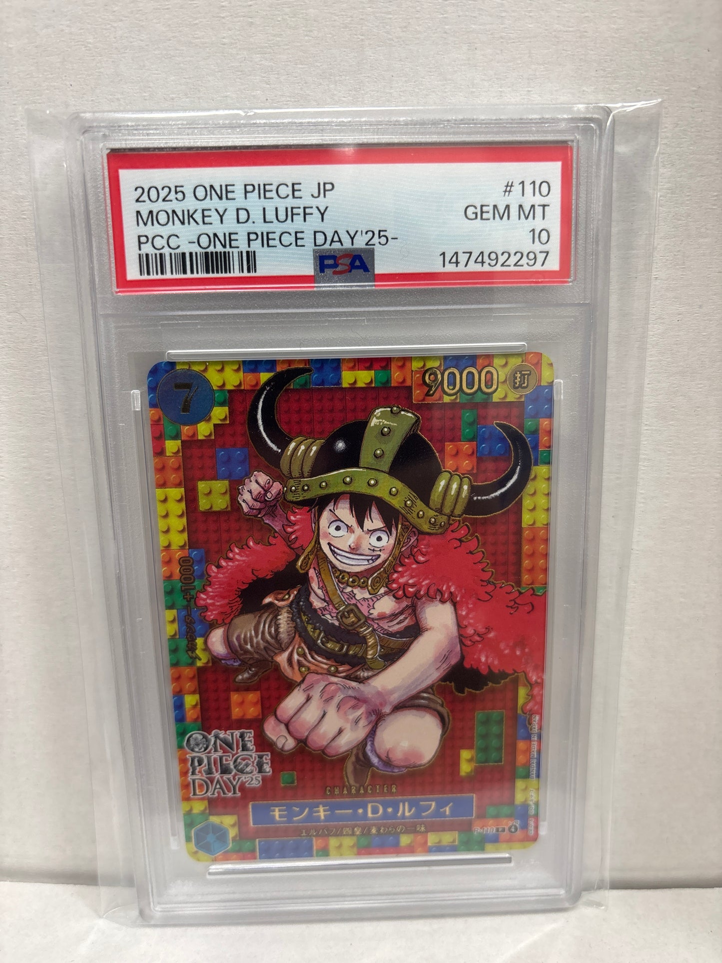 One Piece Card Game Japanese Monkey D. Luffy P-110 PSA 10