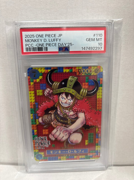 One Piece Card Game Japanese Monkey D. Luffy P-110 PSA 10