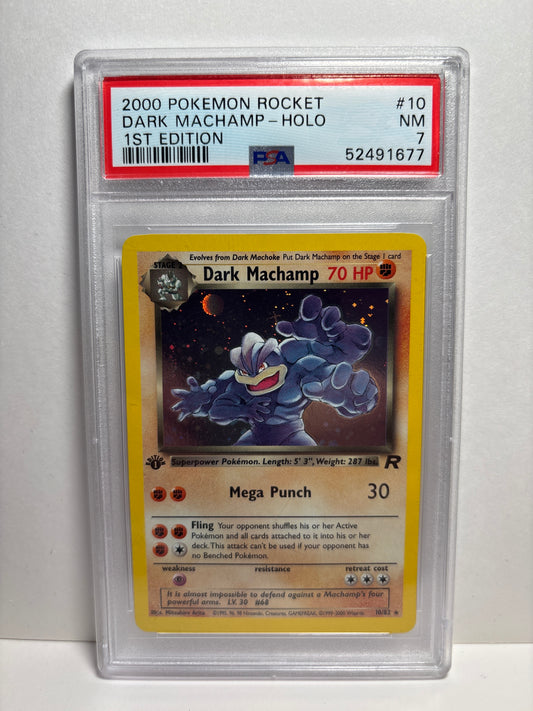 Pokemon Dark Machamp 10/82 1st Edition (2000) PSA 7