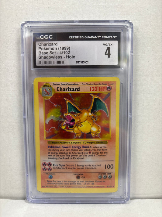 Pokemon Charizard 4/102 Shadowless (1999) CGC 4