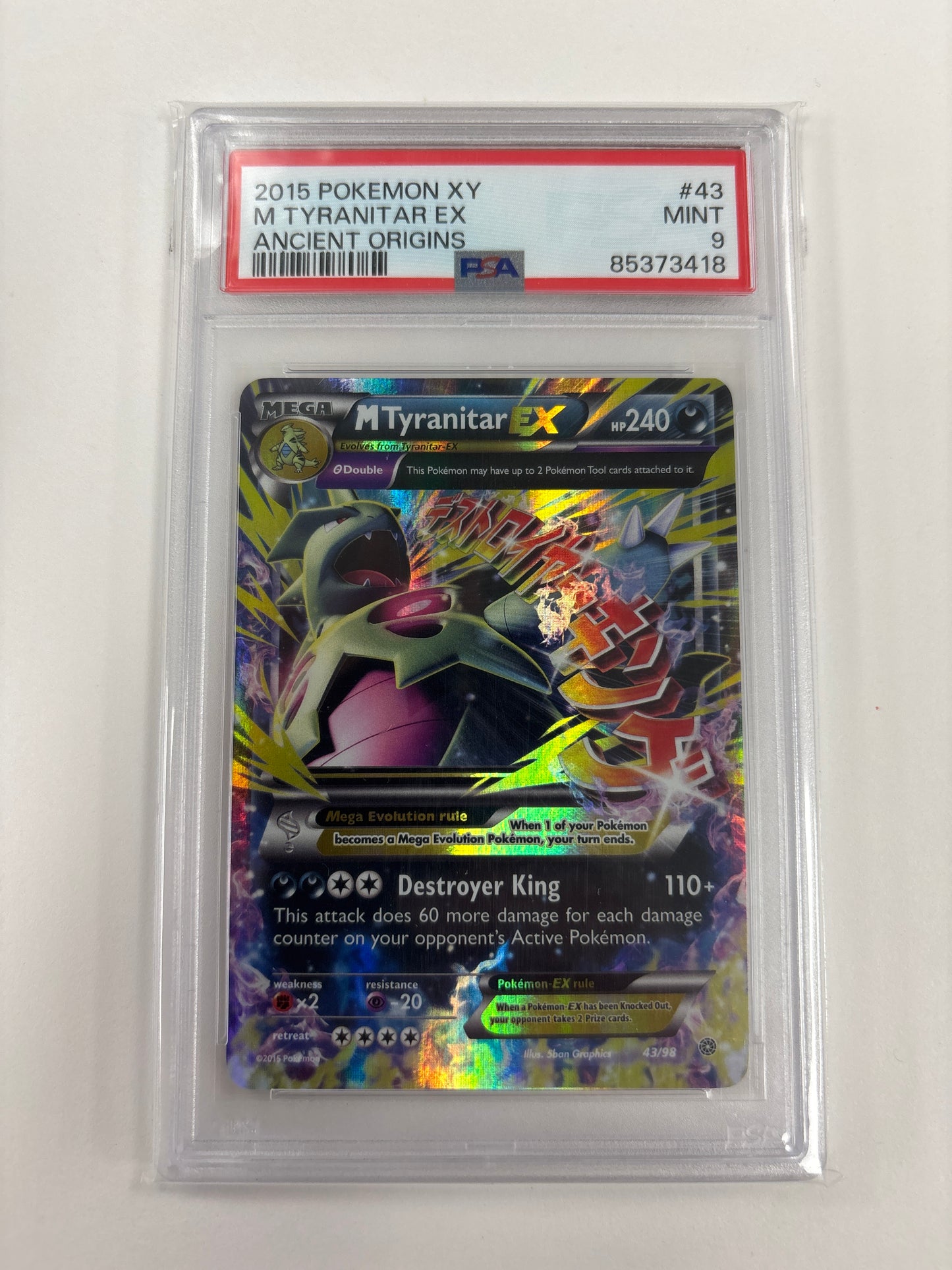 Pokemon M Tyranitar EX 43/98 PSA 9