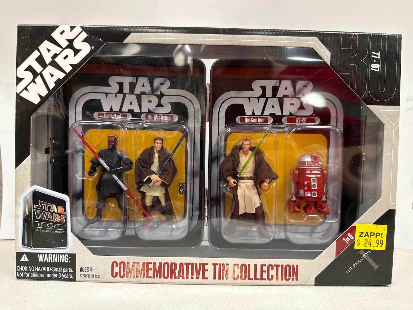 Star Wars Commemorative Tin Collection Phantom Menace Darth Maul Obi-Wan Kenobi Qui-Gon Jinn R2-R9