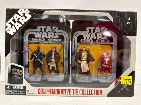 Star Wars Commemorative Tin Collection Phantom Menace Darth Maul Obi-Wan Kenobi Qui-Gon Jinn R2-R9