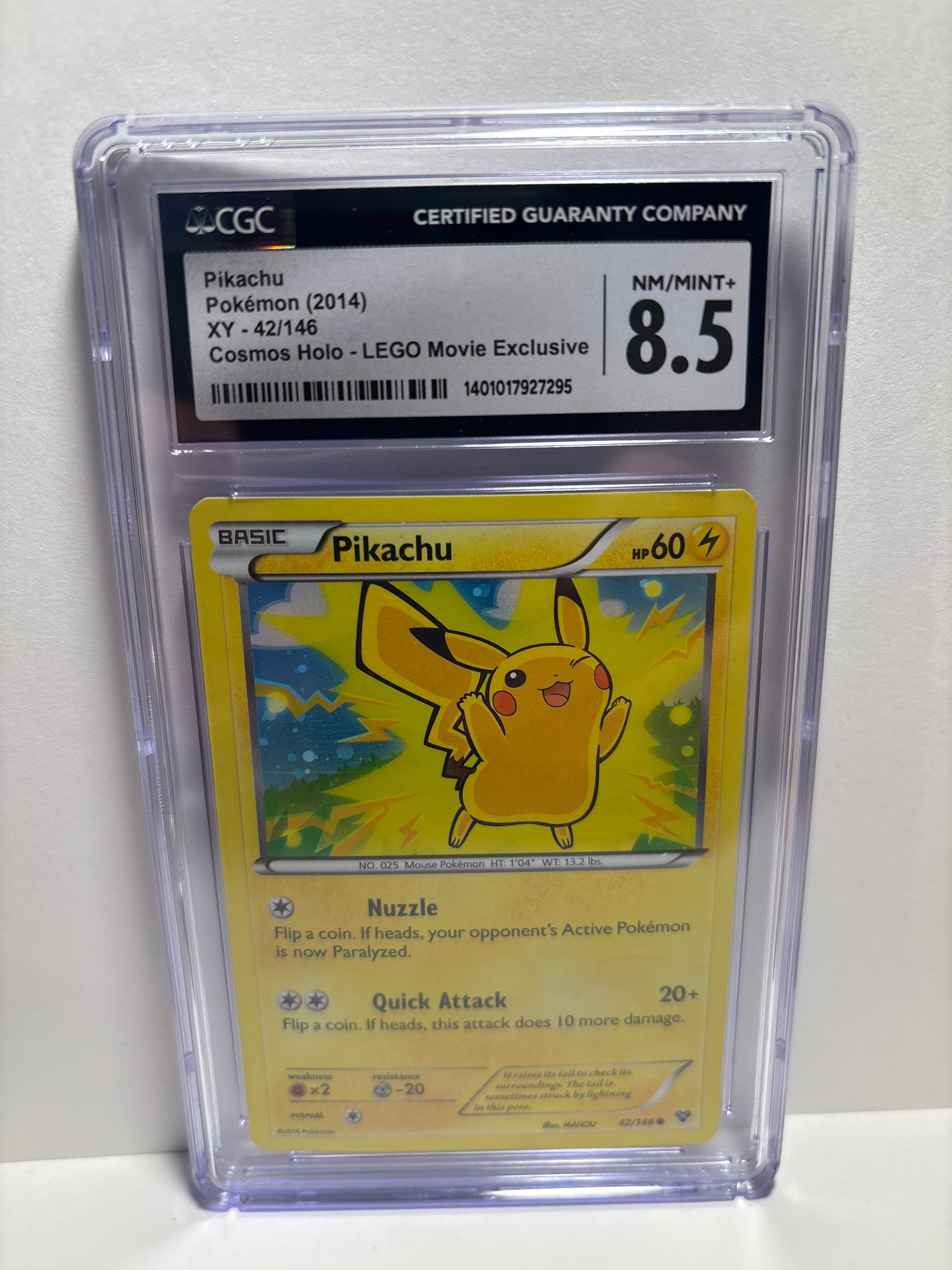 Pokemon Pikachu 42/146 LEGO Movie Exclusive CGC 8.5 Zapp! Comics Pokemon Pikachu 42/146 LEGO Movie Exclusive CGC 8.5 Zapp! Comics