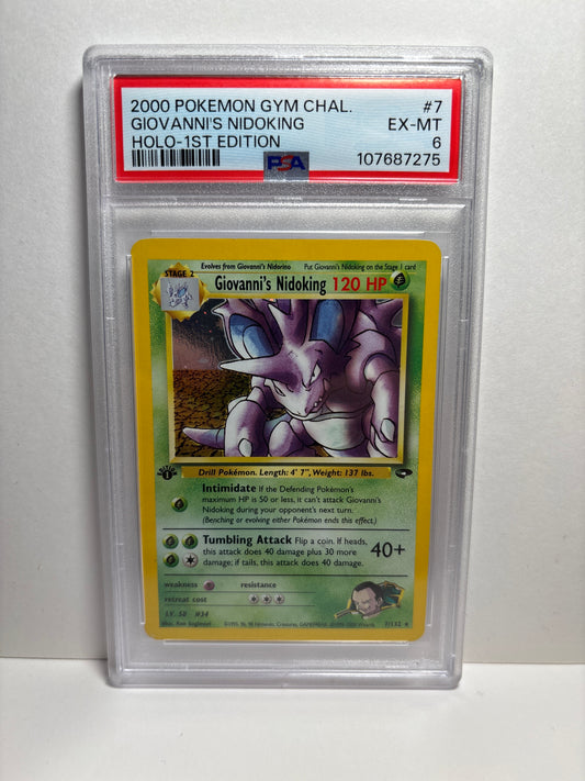 Pokemon Giovanni’s Nidoking 7/132 1st Edition (2000) PSA 6