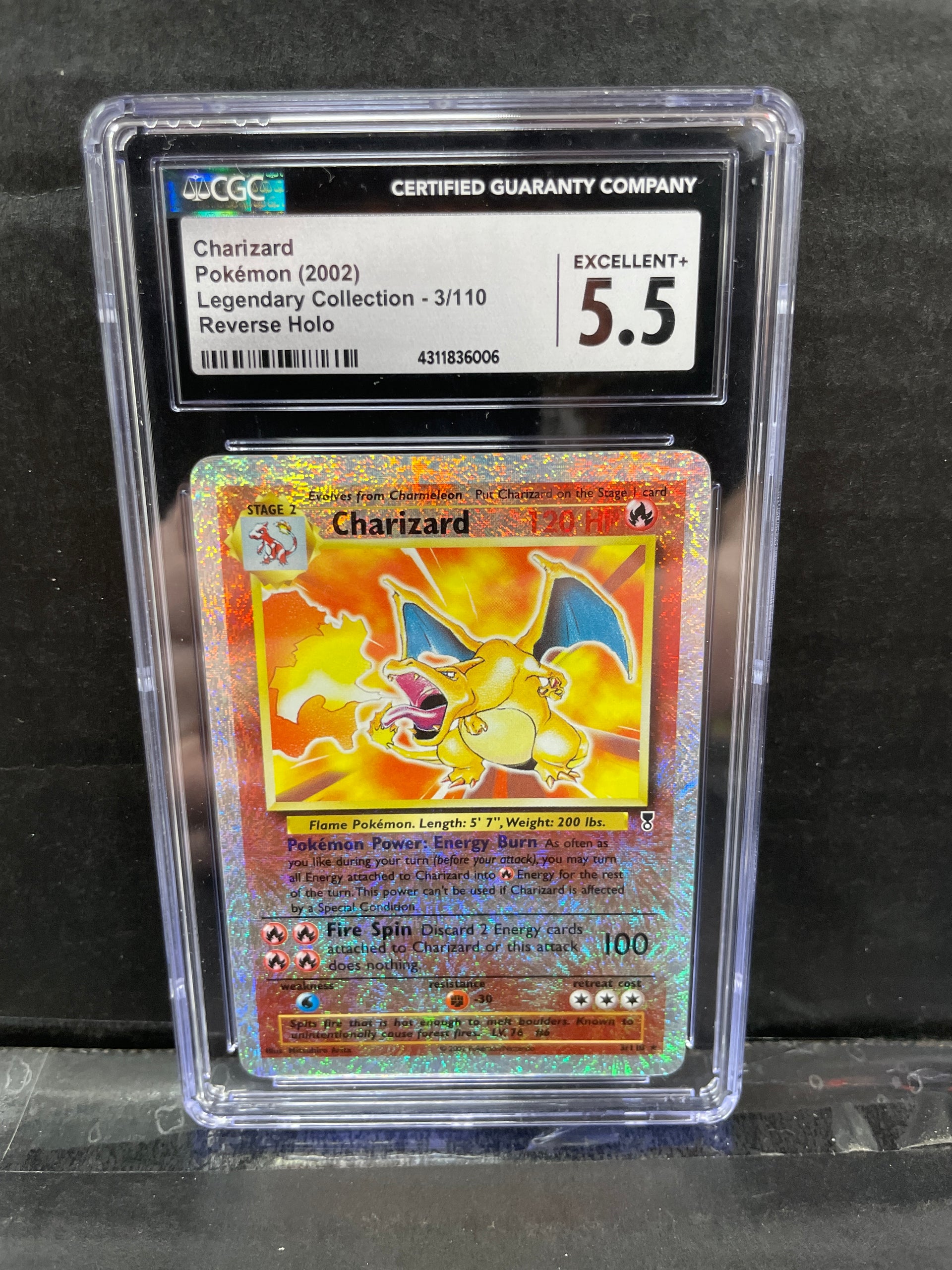 Pokemon Charizard Legendary Collection 3/110 Reverse Holo CGC 5.5 – Zapp!  Comics