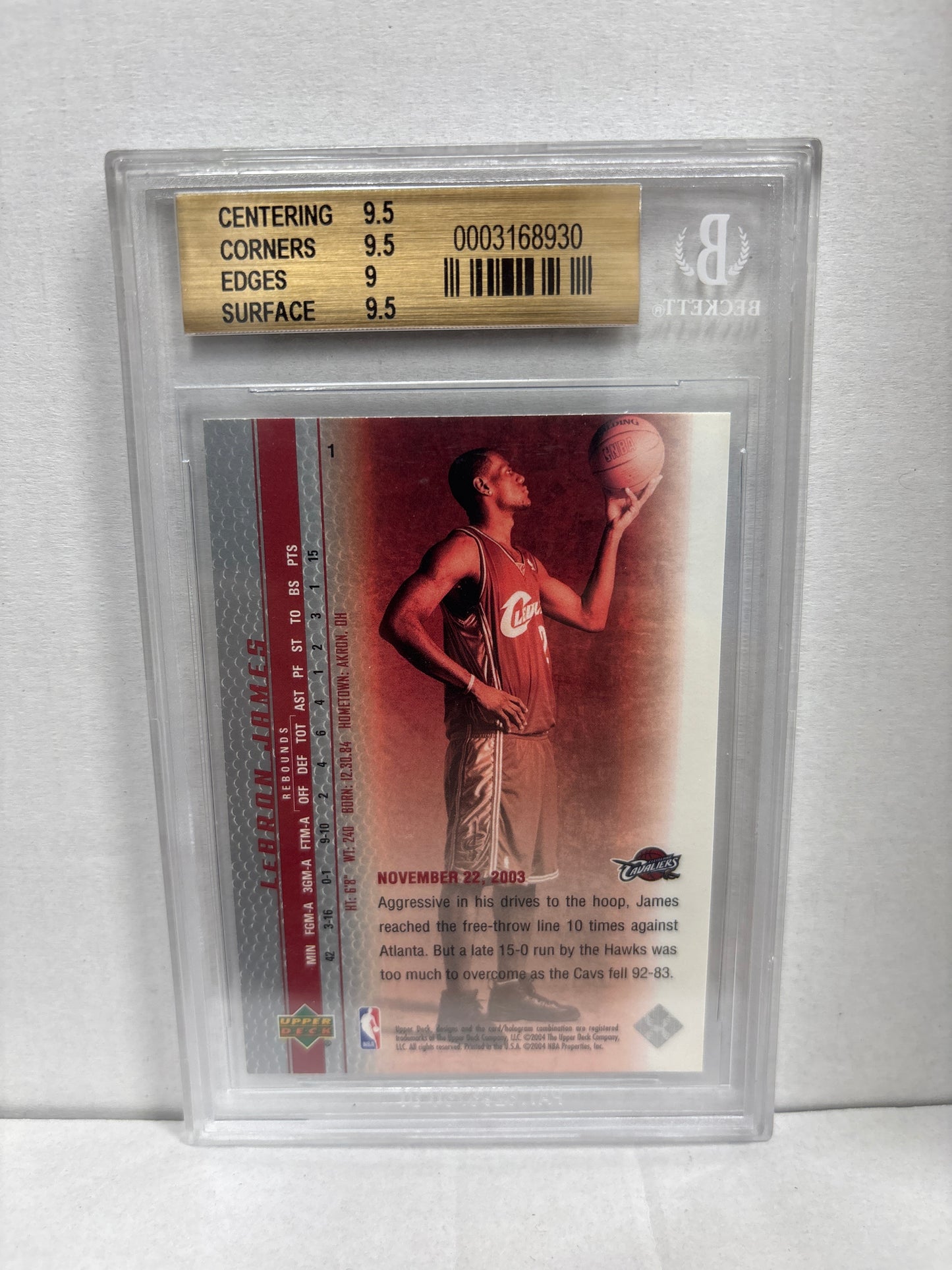 2003-04 Upper Deck Phenomenal Beginning LeBron James #1 Beckett 9.5