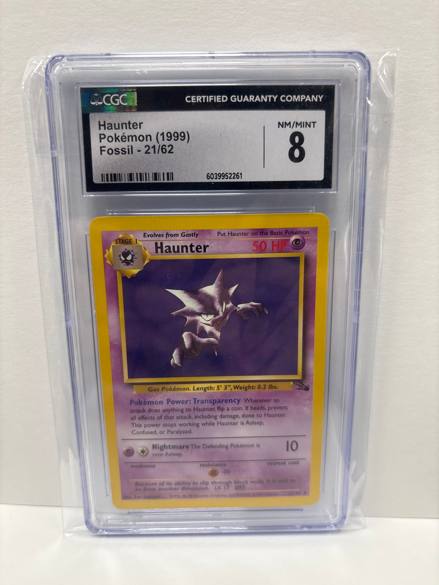 Pokemon Haunter 21/62 (1999) CGC 8