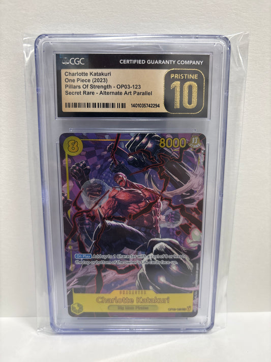 One Piece Card Game Charlotte Katakuri  OP03-123 Alternate Art CGC Pristine 10