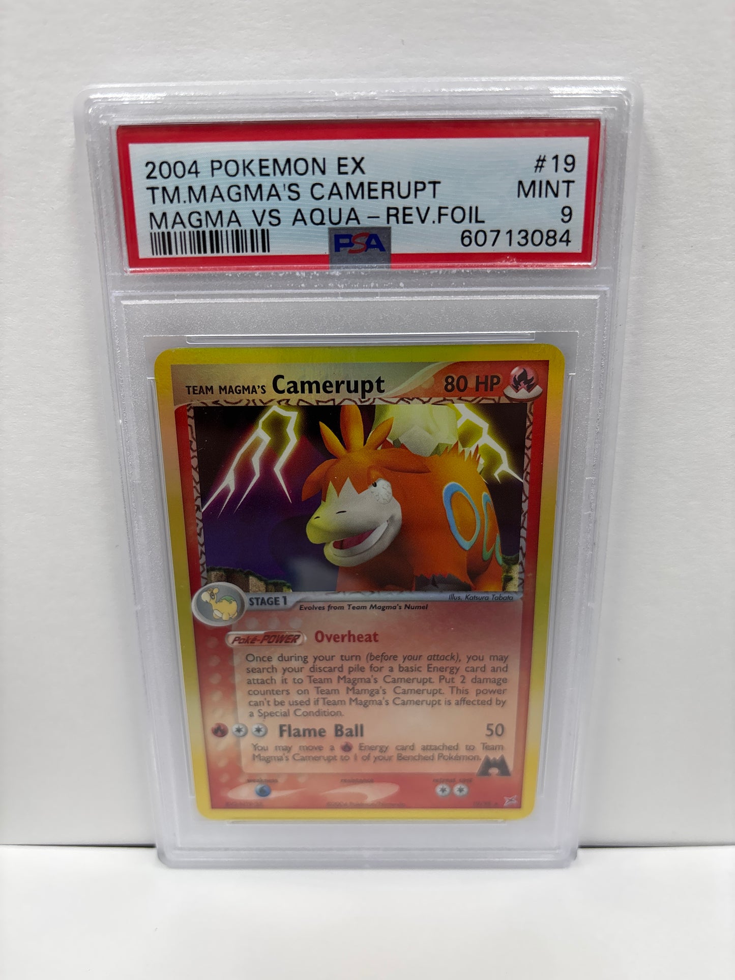 Pokemon Team Magma’s Camerupt 19/95 Reverse FOIL PSA 9