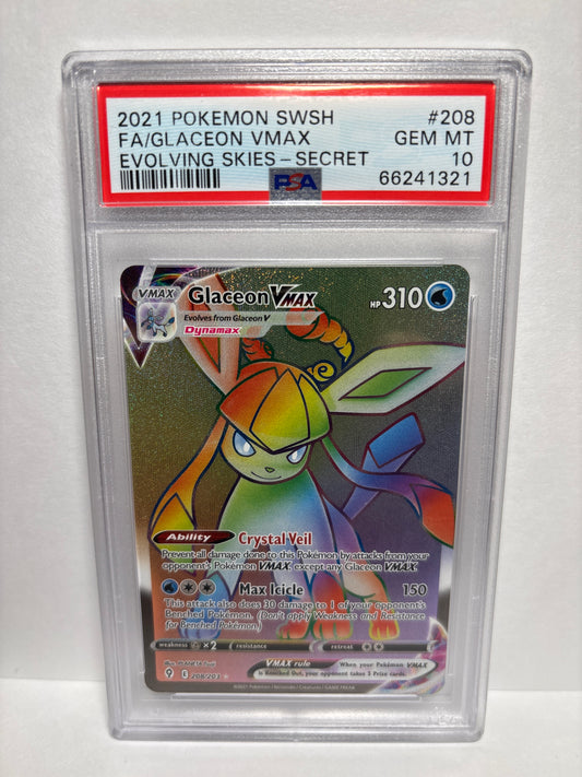 Pokemon Glaceon VMAX 208/203 PSA 10