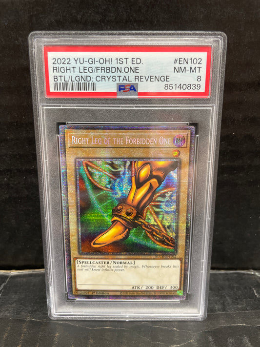 Yugioh Right Leg of the Forbidden One Exodia BLCR-EN102 First Edition PSA 8