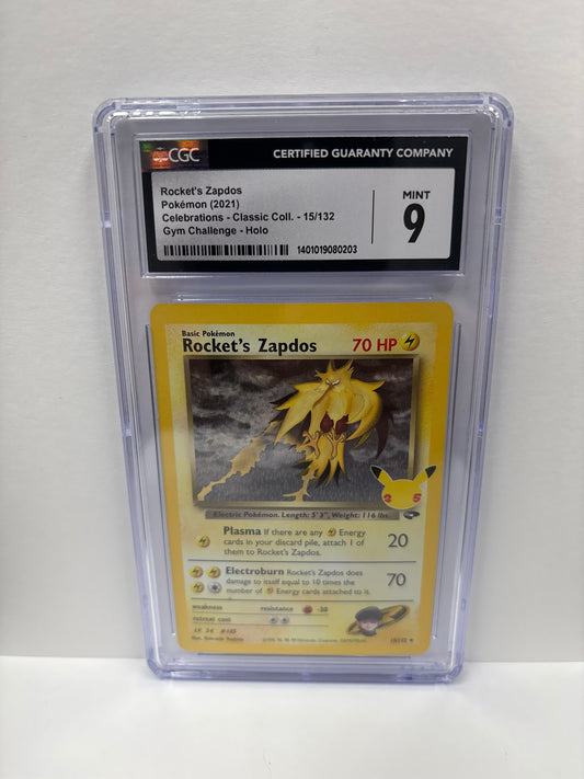 Pokemon Rocket’s Zapdos 15/132 (2021) CGC 9 (Scratches on Slab)