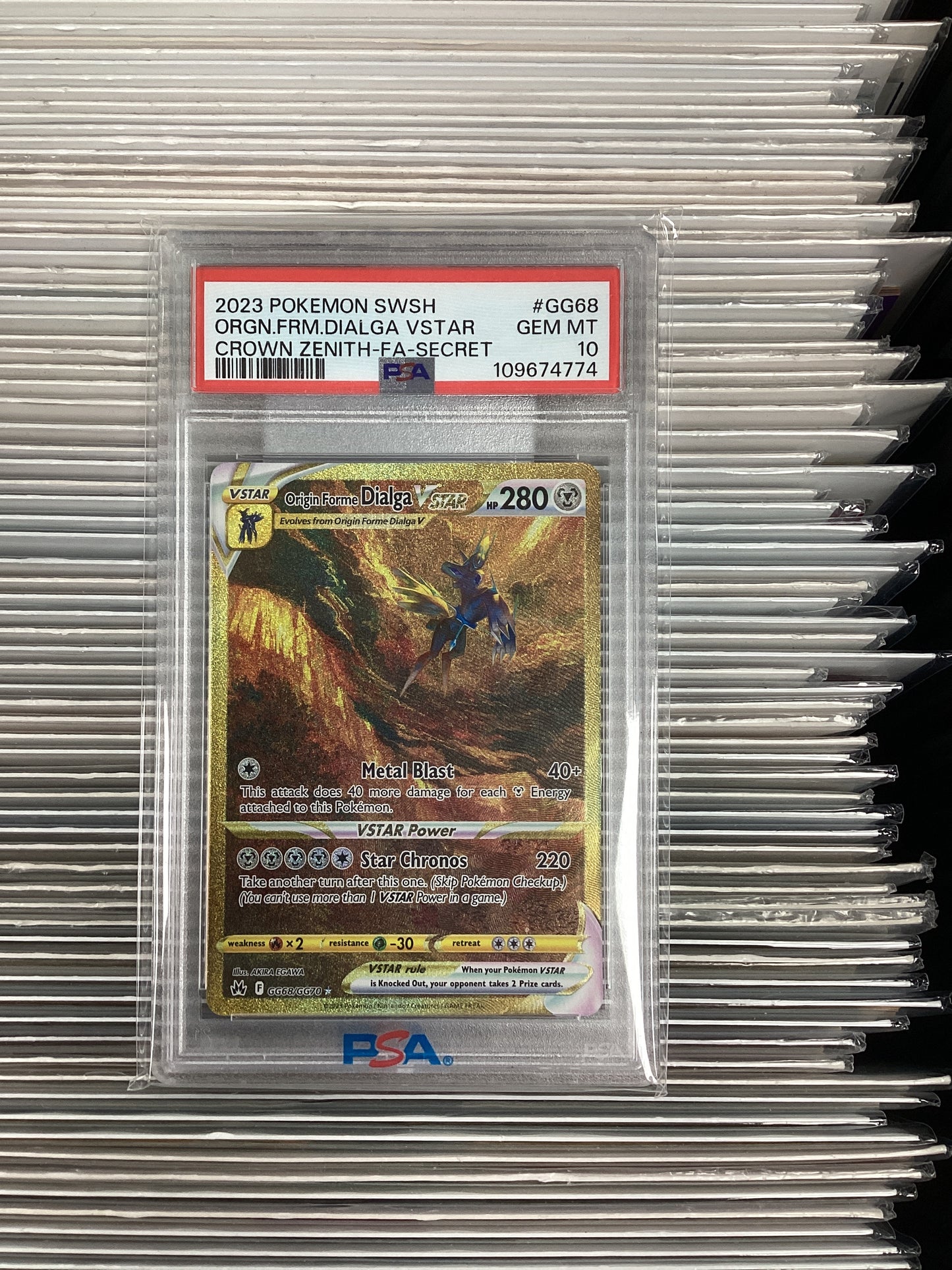 Pokemon Origin Forme Dialga VSTAR GG68/GG70 PSA 10