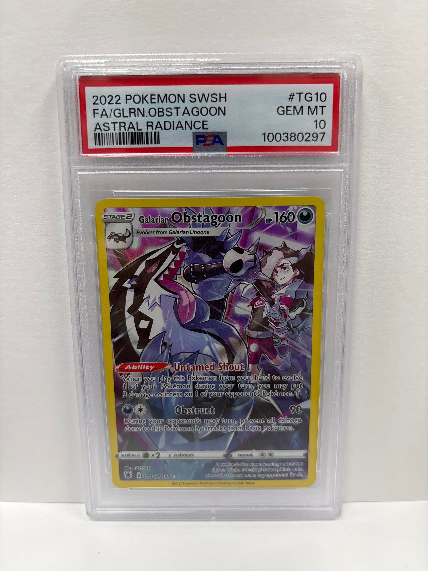 Pokemon Galarian Obstagoon TG10/TG30 PSA 10