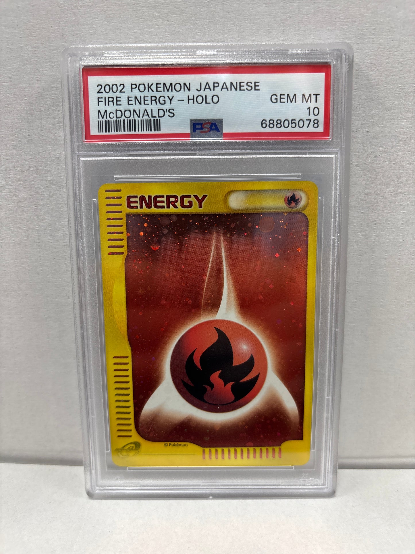Pokemon Japanese Fire Energy HOLO McDonald’s (2002) PSA 10