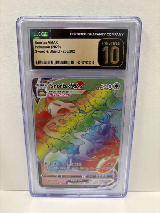 Pokemon Snorlax VMAX 206/202 CGC Pristine 10