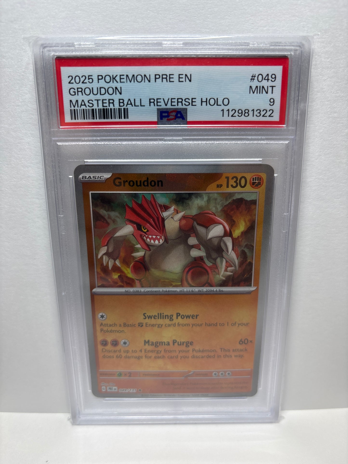 Pokemon Groudon 049/131 Master Ball PSA 9
