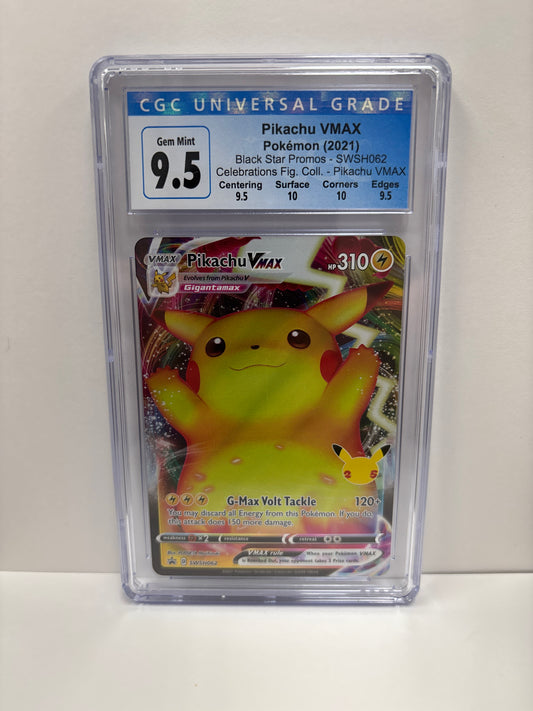 Pokemon Pikachu VMAX SWSH062 CGC 9.5 (Old Label)