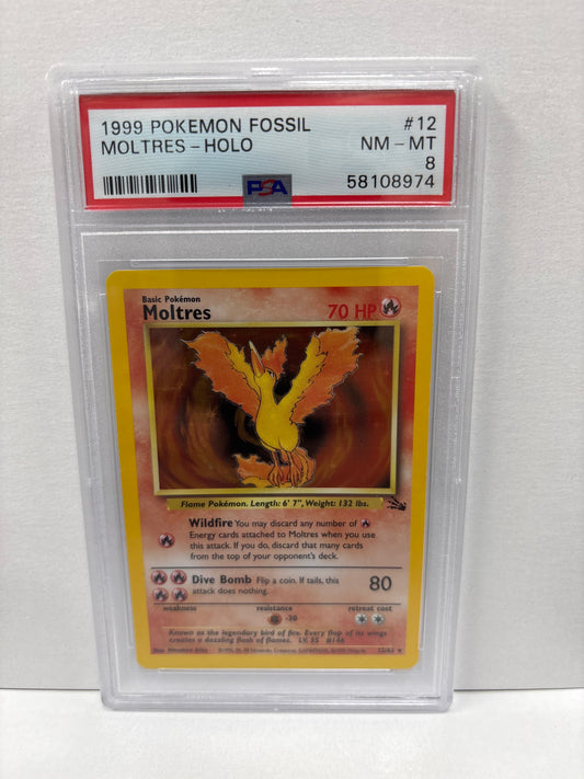 Pokemon Moltres 12/62 (1999) PSA 8